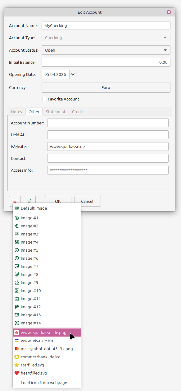 Custom account and navigator icons