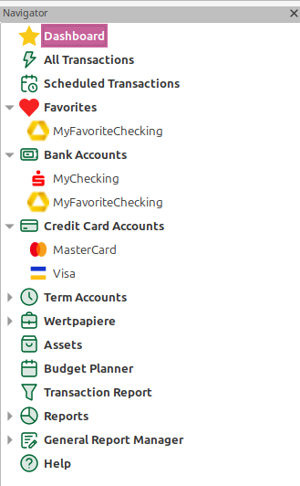 Custom account and navigator icons