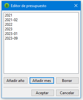 Editor de presupuestos